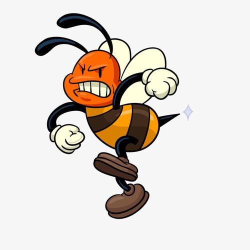 生气的蜜蜂昆虫设计